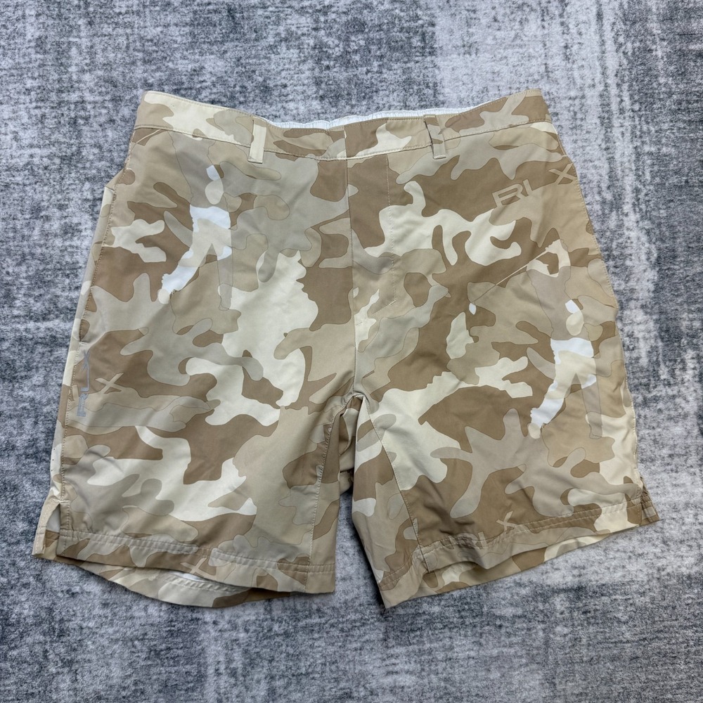 RLX Ralph Lauren Short sMens Medium Beige Camo‎ Golfer Icon Lined Athletic Golf